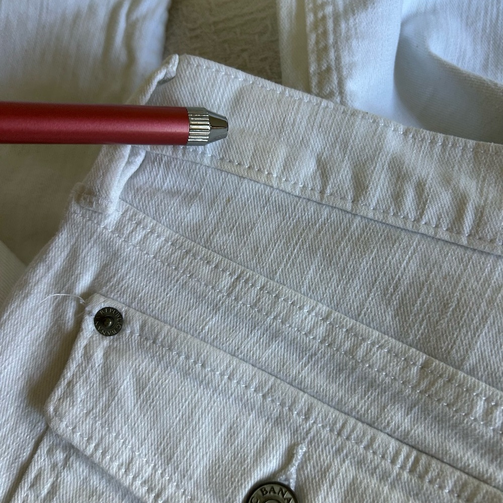 Banana Republic White Women Jeans 90’s Preppy Y2K Vintage - Picture 7 of 8